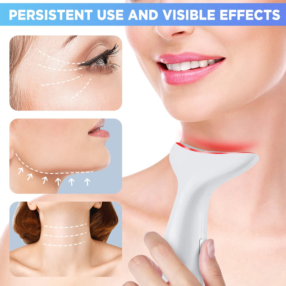Microcurrent Neck Firming Device - 3 Massage Modes for Lifting & Tightening