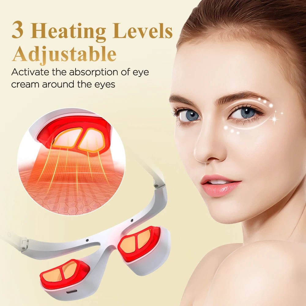 New Visual 3D Eye Massager Red Light Relief Eye Fatigue Vibration Massage Eye Muscle Relaxation Beauty Tool Remove Dark Circles