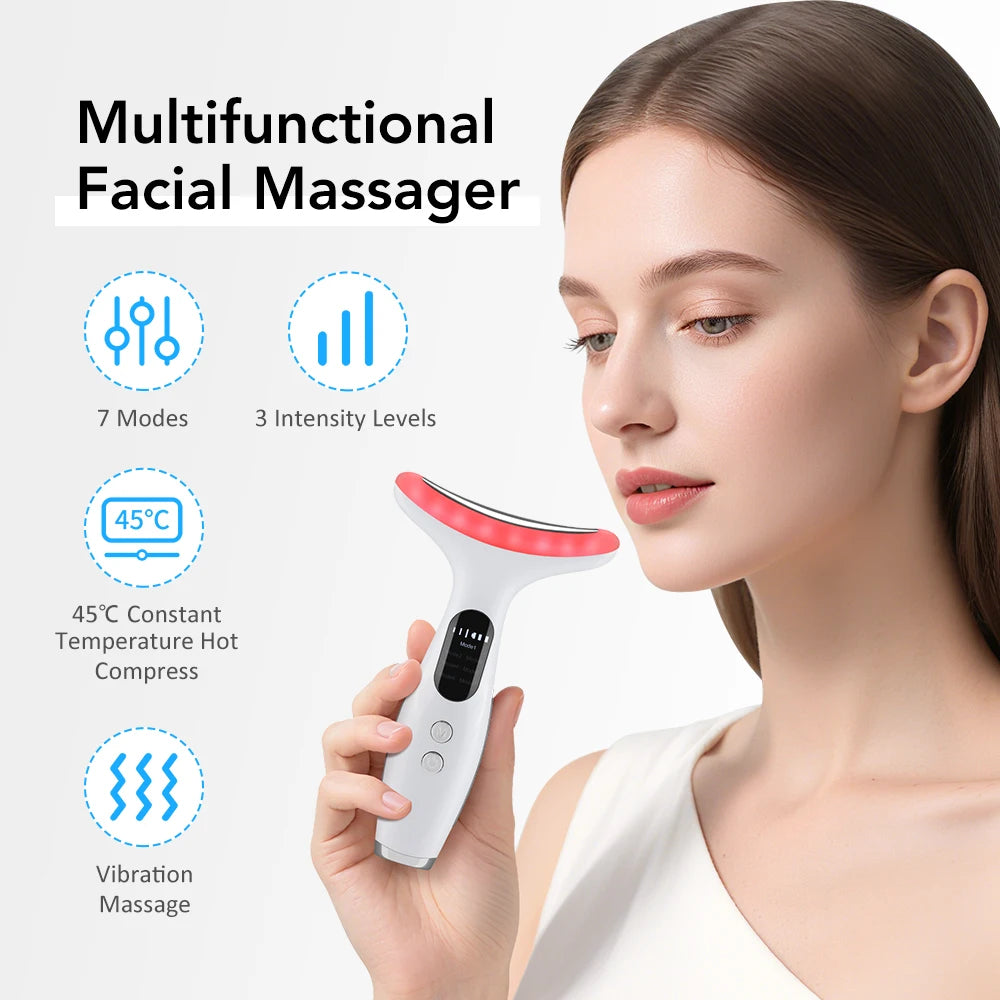 Microcurrent Neck Firming Device - 3 Massage Modes for Lifting & Tightening