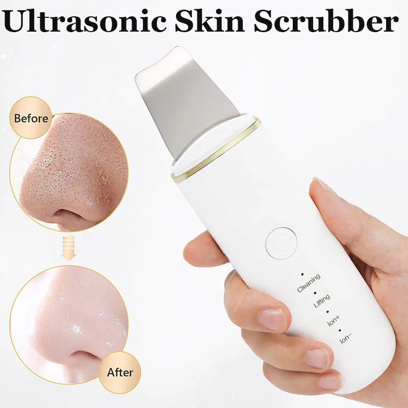 Ultrasonic Skin Scrubber Cosmetic Instrument Deep Cleansing Ultrasonic Cleansing Cavitation Peeling Shovel Rechargeable