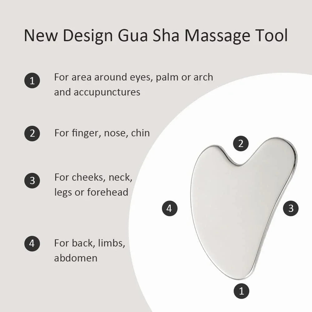 Gua Sha Facial Massage Stainless Steel Gua Sha Massage Tool Anti-Aging Firming Face Cooling Eye SPA Body Massage Tool