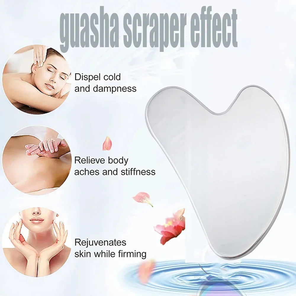 Gua Sha Facial Massage Stainless Steel Gua Sha Massage Tool Anti-Aging Firming Face Cooling Eye SPA Body Massage Tool