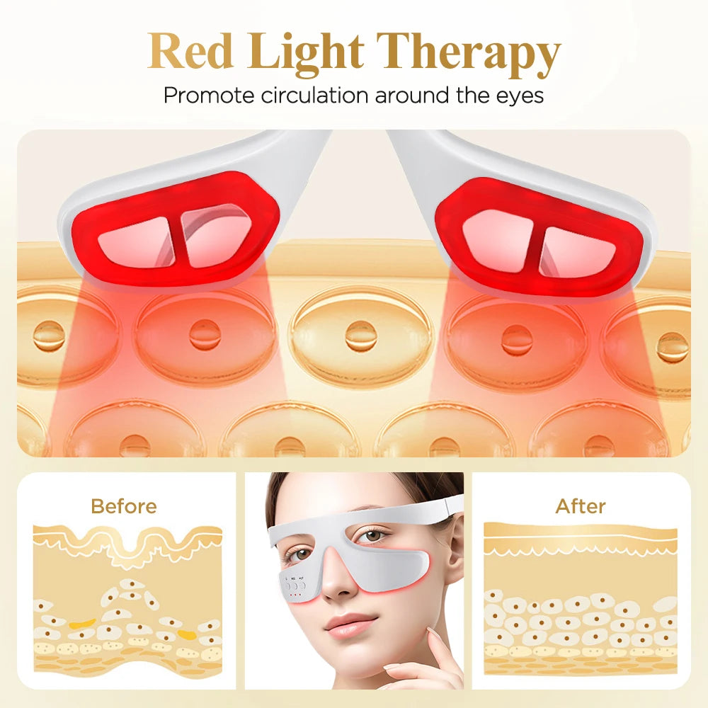New Visual 3D Eye Massager Red Light Relief Eye Fatigue Vibration Massage Eye Muscle Relaxation Beauty Tool Remove Dark Circles