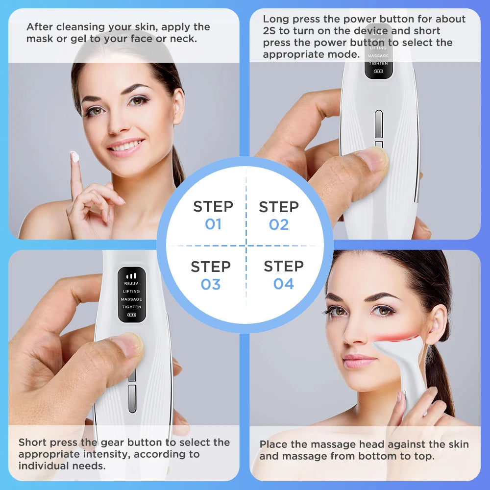 Microcurrent Neck Firming Device - 3 Massage Modes for Lifting & Tightening