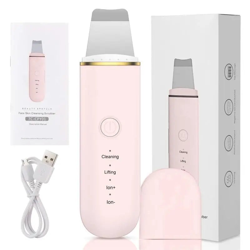 Ultrasonic Skin Scrubber Cosmetic Instrument Deep Cleansing Ultrasonic Cleansing Cavitation Peeling Shovel Rechargeable