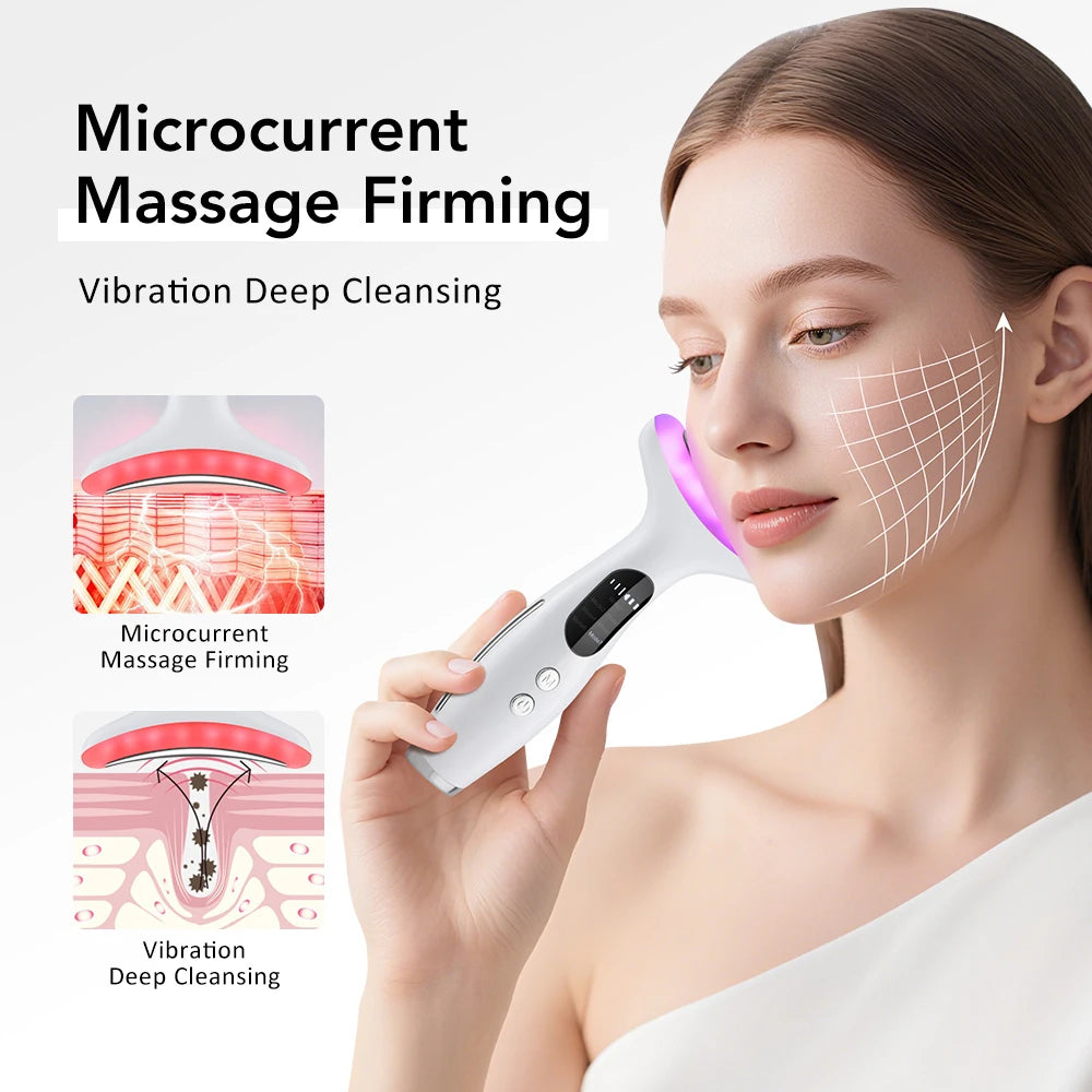 Microcurrent Neck Firming Device - 3 Massage Modes for Lifting & Tightening