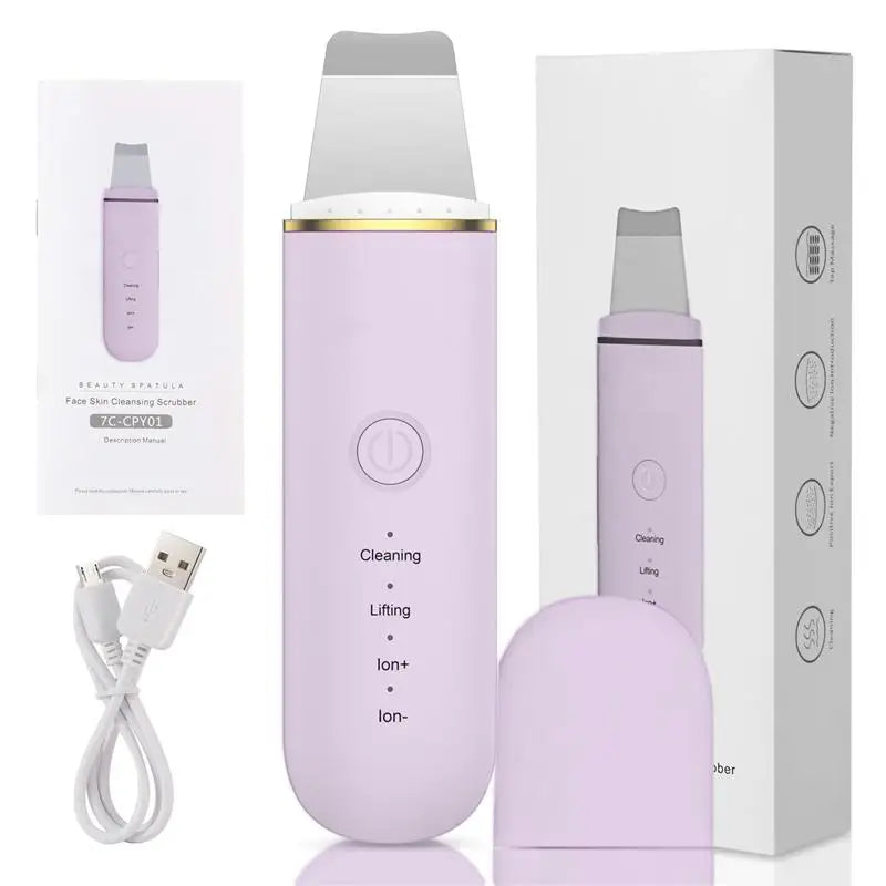 Ultrasonic Skin Scrubber Cosmetic Instrument Deep Cleansing Ultrasonic Cleansing Cavitation Peeling Shovel Rechargeable
