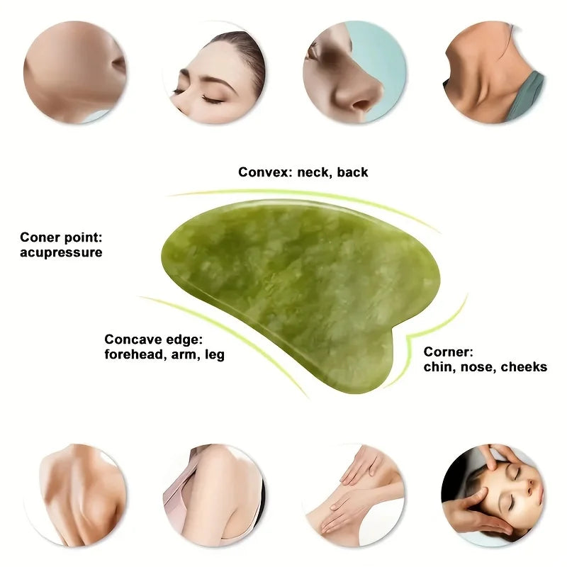 Natural Gua Sha Facial Firming Tools for Face and Body - Reduce Wrinkles, Eye Puffiness, and Aging