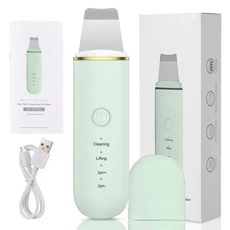 Ultrasonic Skin Scrubber Cosmetic Instrument Deep Cleansing Ultrasonic Cleansing Cavitation Peeling Shovel Rechargeable
