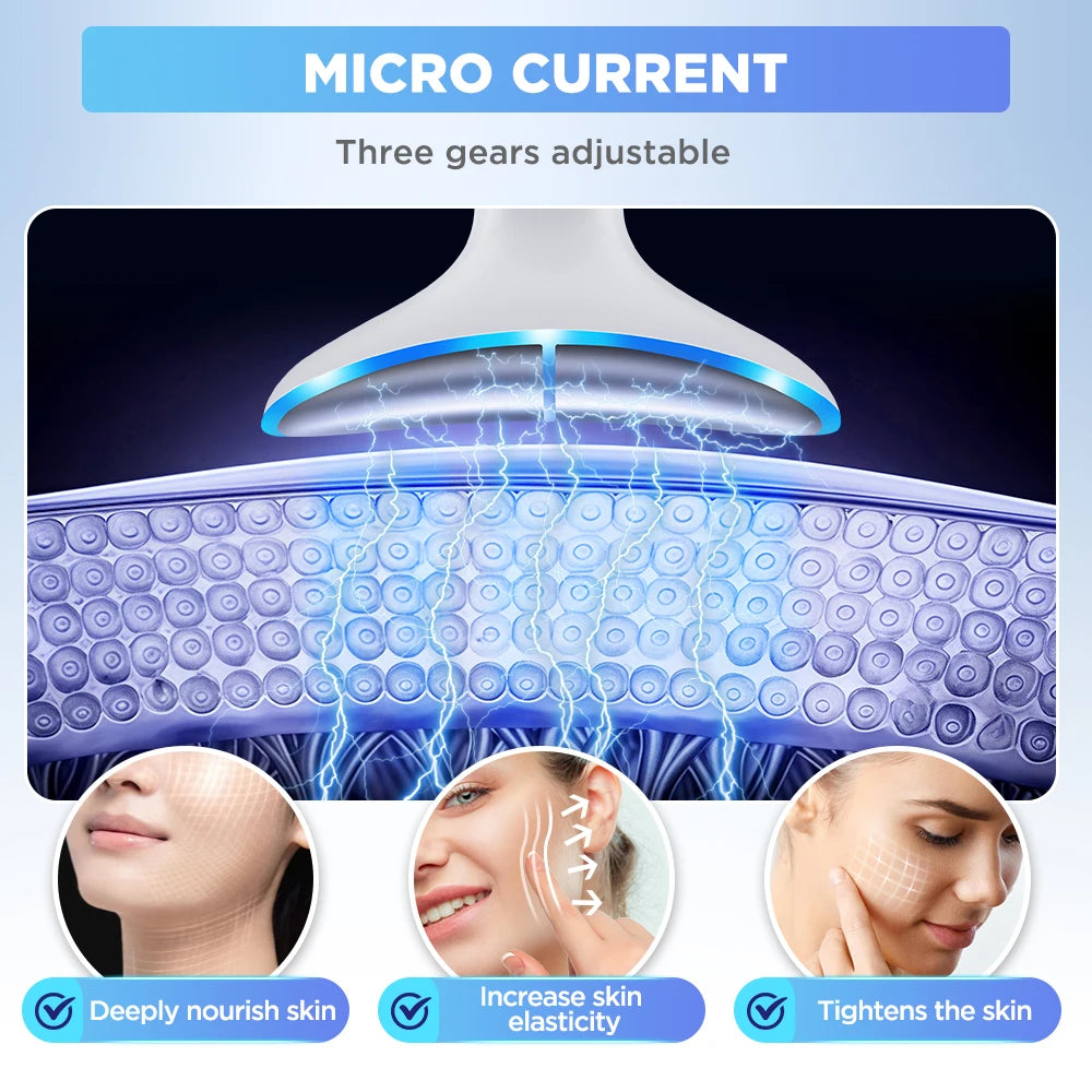 Microcurrent Neck Firming Device - 3 Massage Modes for Lifting & Tightening