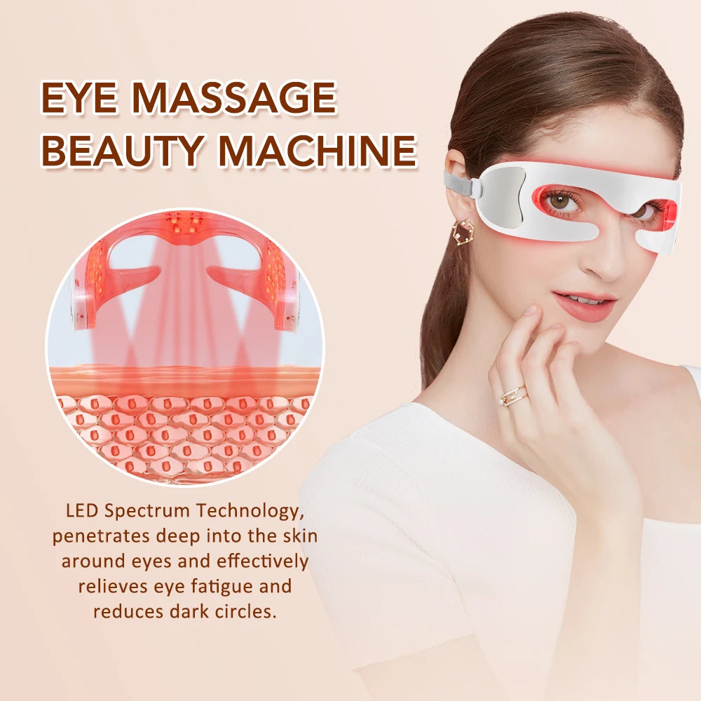 New Visual 3D Eye Massager Red Light Relief Eye Fatigue Vibration Massage Eye Muscle Relaxation Beauty Tool Remove Dark Circles