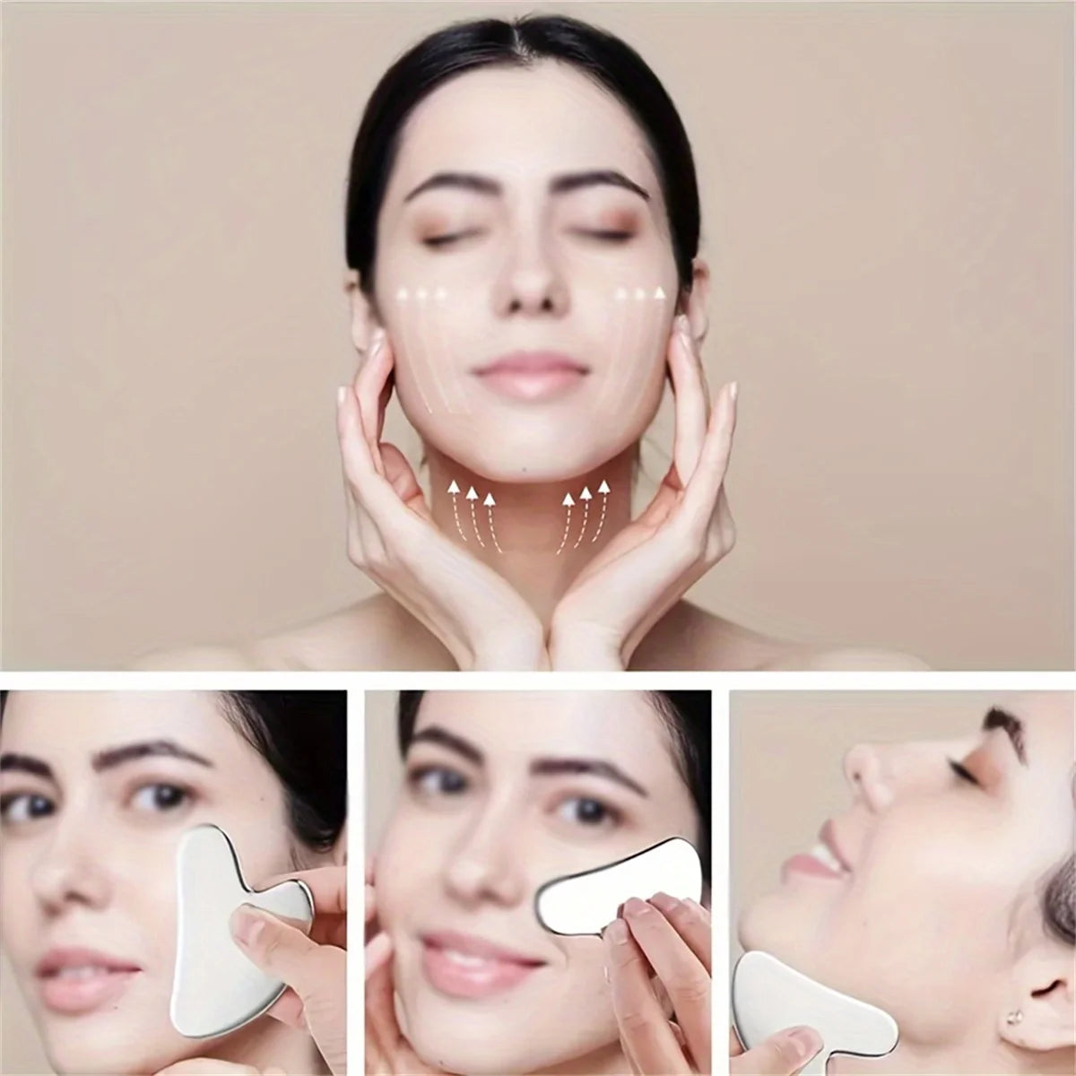 Gua Sha Facial Massage Stainless Steel Gua Sha Massage Tool Anti-Aging Firming Face Cooling Eye SPA Body Massage Tool