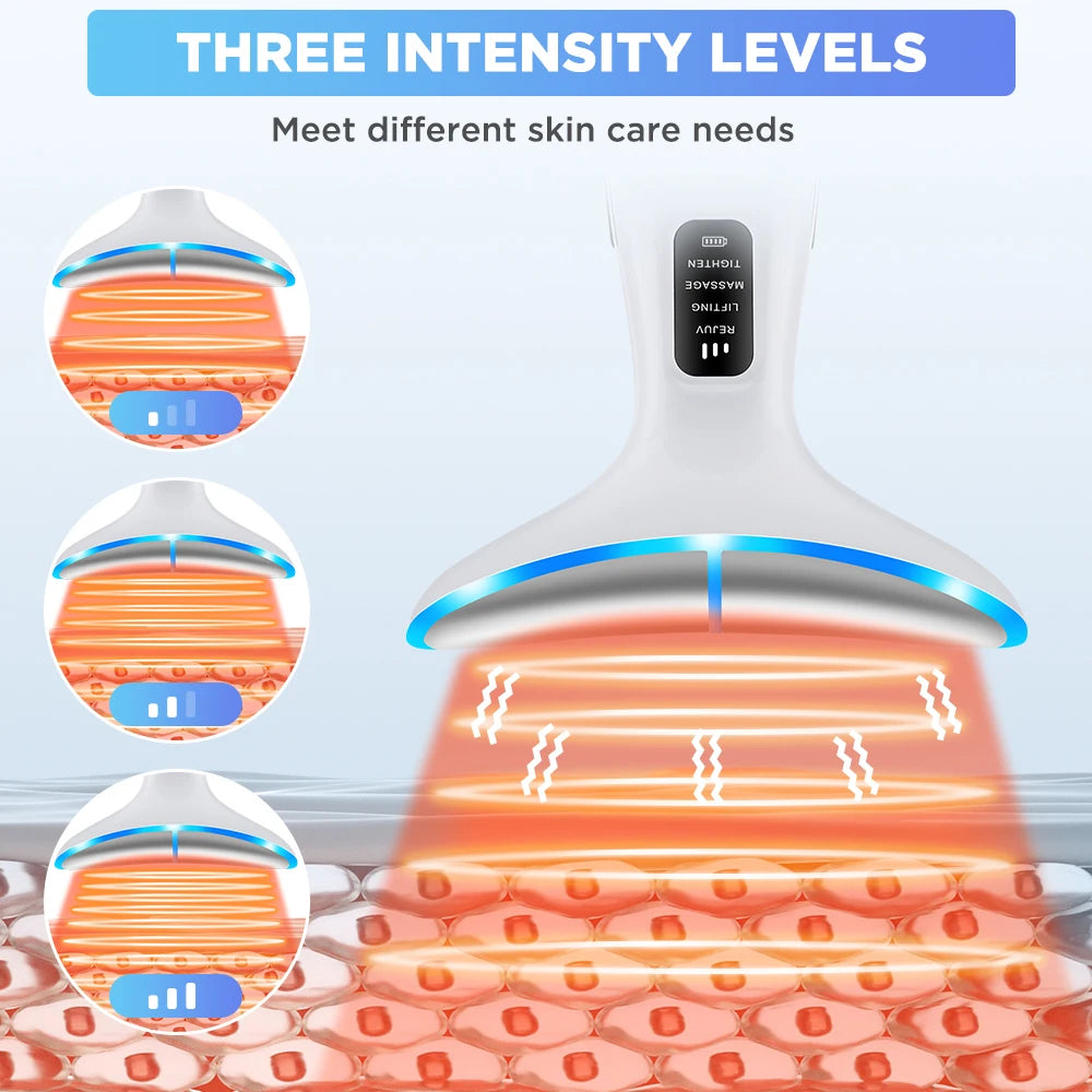 Microcurrent Neck Firming Device - 3 Massage Modes for Lifting & Tightening