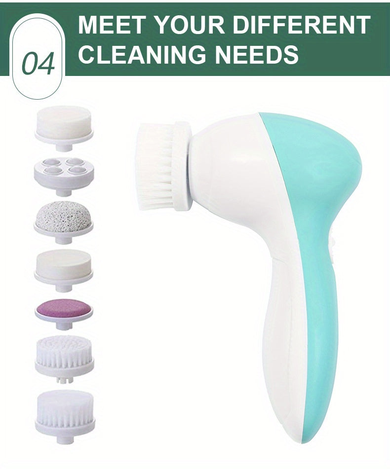7-in-1 Electric Facial Cleansing Brush - Deep Cleansing & Exfoliating Face Scrubber