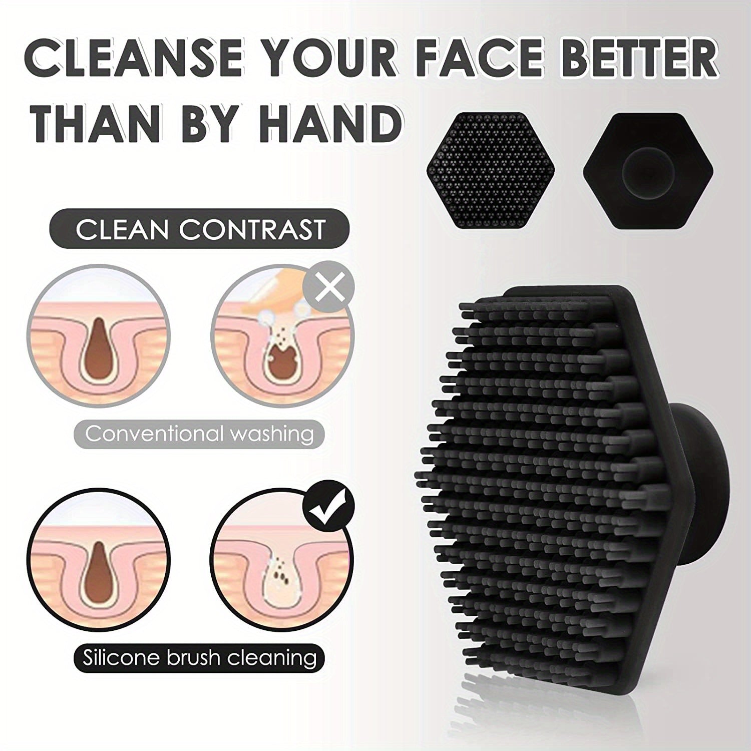 Gentle Silicone Face Scrubber - Exfoliating Facial Cleansing Brush